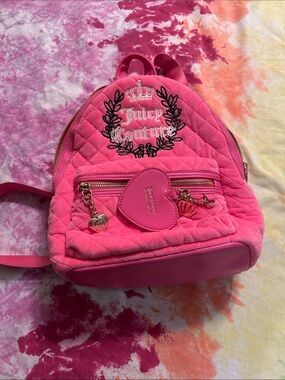 Juicy Couture fuzzy pink backpack